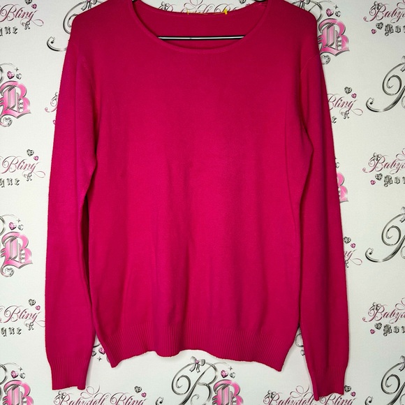 Max & Lai sweater pink bright fuchsia wool cotton and cashmere soft luxury warm - Picture 1 of 6